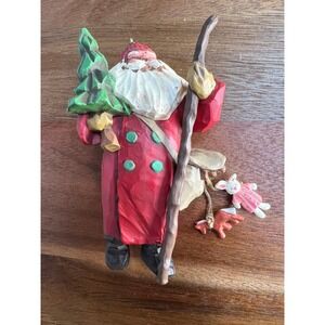 Hallmark 1998 Keepsake Ornament Folk‎ Art Americana Santa Claus Making His Way